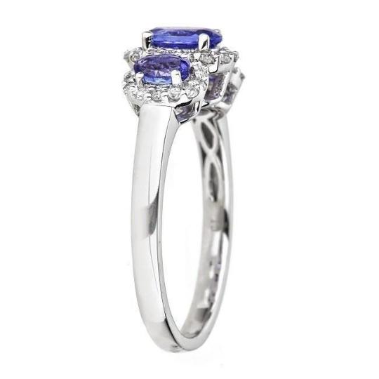 10K White Gold Tanzanite and Diamond Ring by Anika and August 2