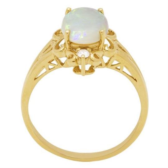 14-karat Yellow Gold Australian Opal and Diamond Ring by Anika and August 4