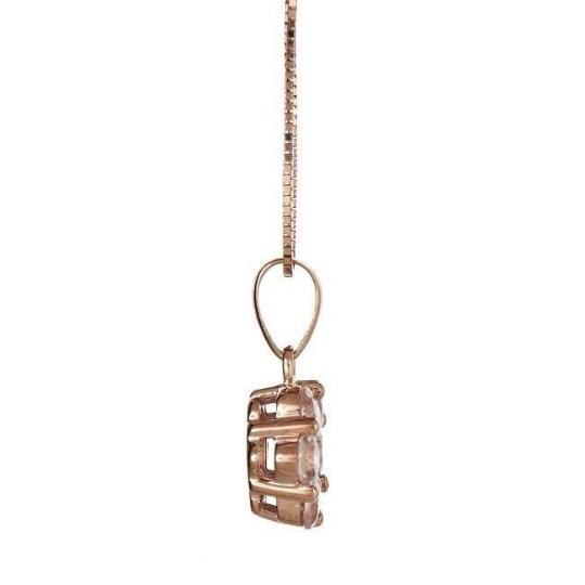 10k Rose Gold Round-cut Morganite Pendant by Anika and August 3