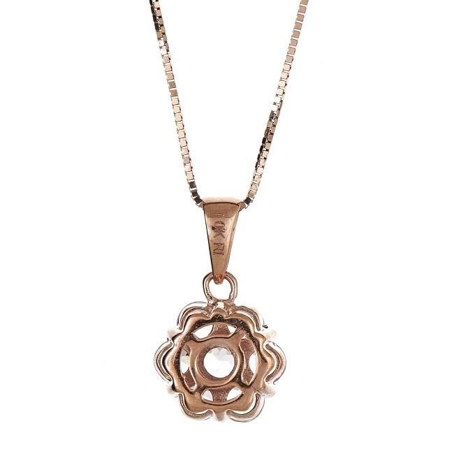 10k Rose Gold Round-cut Morganite Pendant by Anika and August 2