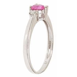 14k Gold Ceylon Pink Sapphire and 1/10ct TDW Diamond Ring (G-H, I1-I2) By Anika and August  2