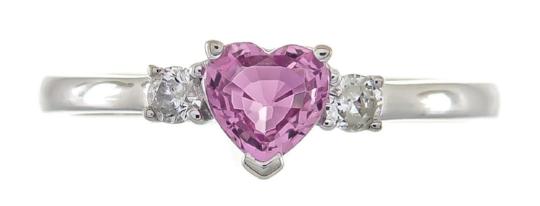 14k Gold Ceylon Pink Sapphire and 1/10ct TDW Diamond Ring (G-H, I1-I2) By Anika and August  1