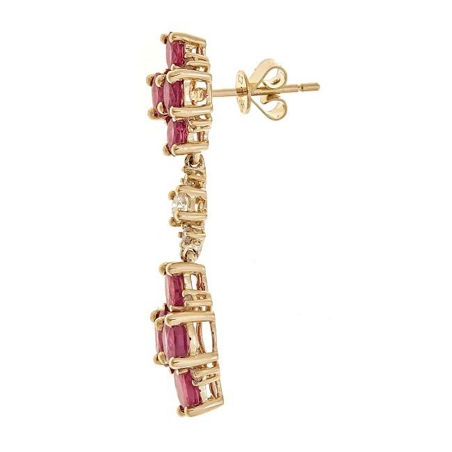 14K Yellow Gold Thai Ruby and Diamond Earrings by Anika and August 2