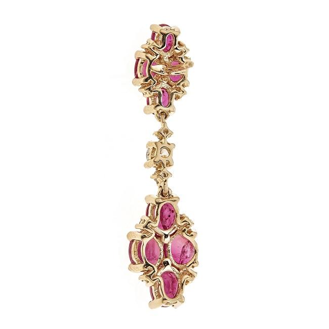 14K Yellow Gold Thai Ruby and Diamond Earrings by Anika and August 3