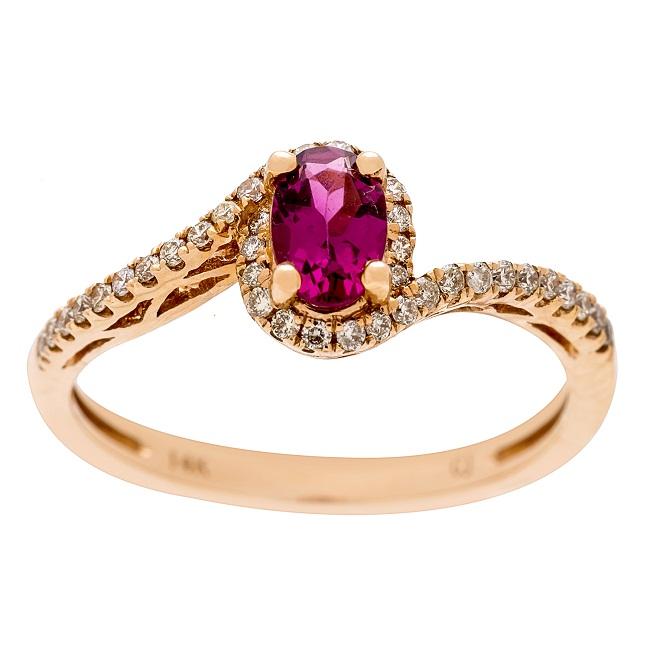 14k Rose Gold Ruby and 1/5ct TDW Diamond Ring (G-H, I1-I2) by Anika and August 4