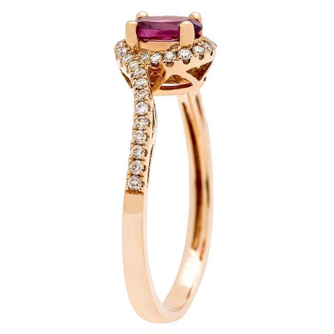 14k Rose Gold Ruby and 1/5ct TDW Diamond Ring (G-H, I1-I2) by Anika and August 2