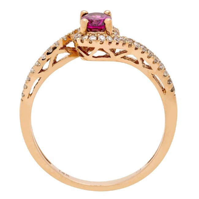 14k Rose Gold Ruby and 1/5ct TDW Diamond Ring (G-H, I1-I2) by Anika and August 3