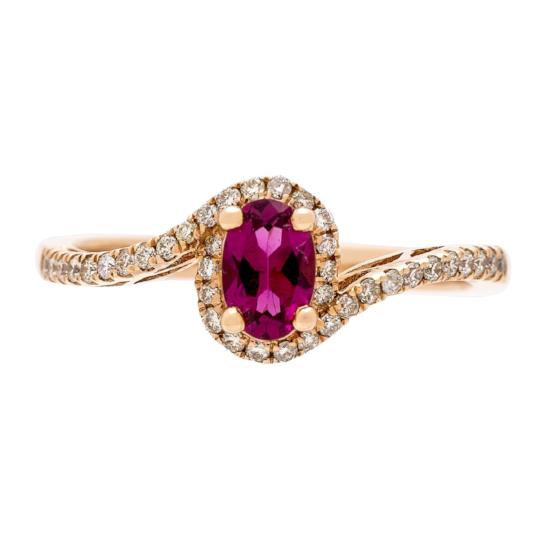 14k Rose Gold Ruby and 1/5ct TDW Diamond Ring (G-H, I1-I2) by Anika and August 1