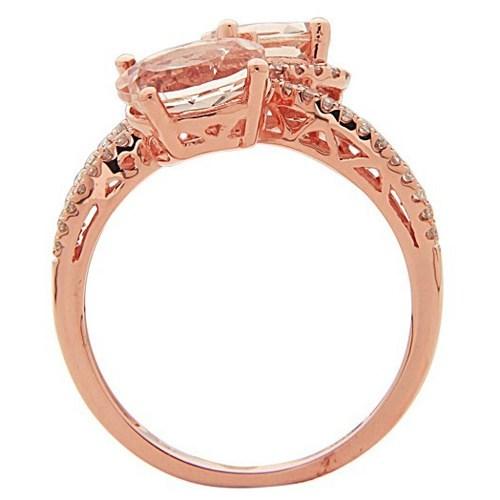 14k Rose Gold Oval-cut Morganite 1/3ct TDW Diamond Ring (G-H, I1-I2) (Size 7) by Anika and August 3