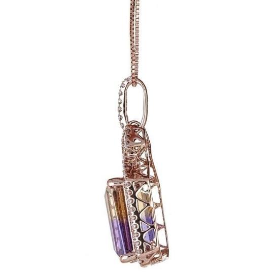 14k Rose Gold Ametrine and Diamond Pendant by Anika and August 2