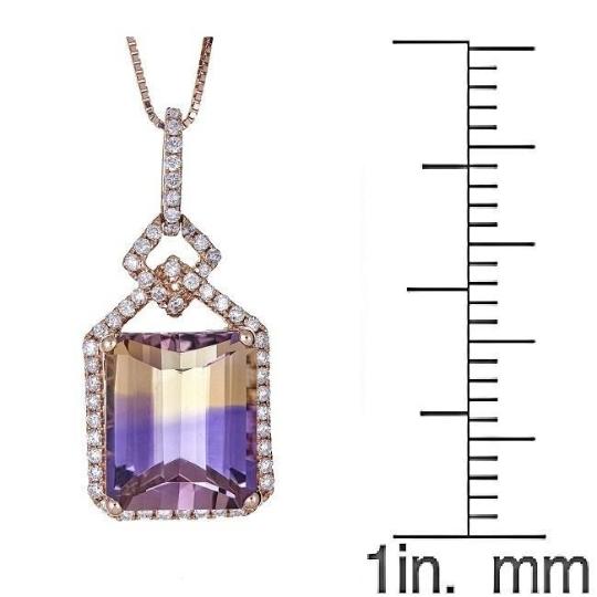 14k Rose Gold Ametrine and Diamond Pendant by Anika and August 3