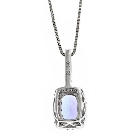 10k White Gold 1/8ct TDW Diamond and Tanzanite Pendant (G-H, I1-I2) by Anika and August 4