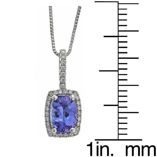 10k White Gold 1/8ct TDW Diamond and Tanzanite Pendant (G-H, I1-I2) by Anika and August 5