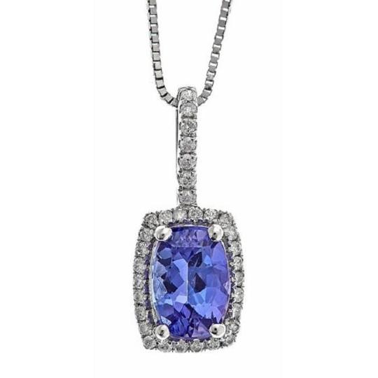 10k White Gold 1/8ct TDW Diamond and Tanzanite Pendant (G-H, I1-I2) by Anika and August1