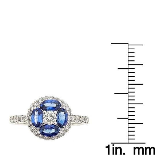 18k White Gold Blue Sapphire and 1/2ct TDW Diamond Ring (G-H, I1-I2) by Anika and August 4