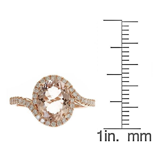 14k Rose Gold Oval-cut Morganite and Diamond Accent Ring by Anika and August 4