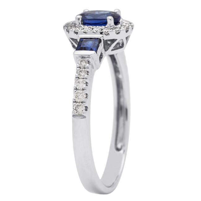 14k White Gold Blue Sapphire and 1/4ct TDW Diamond Ring (G-H, I1-I2) by Anika and August 2