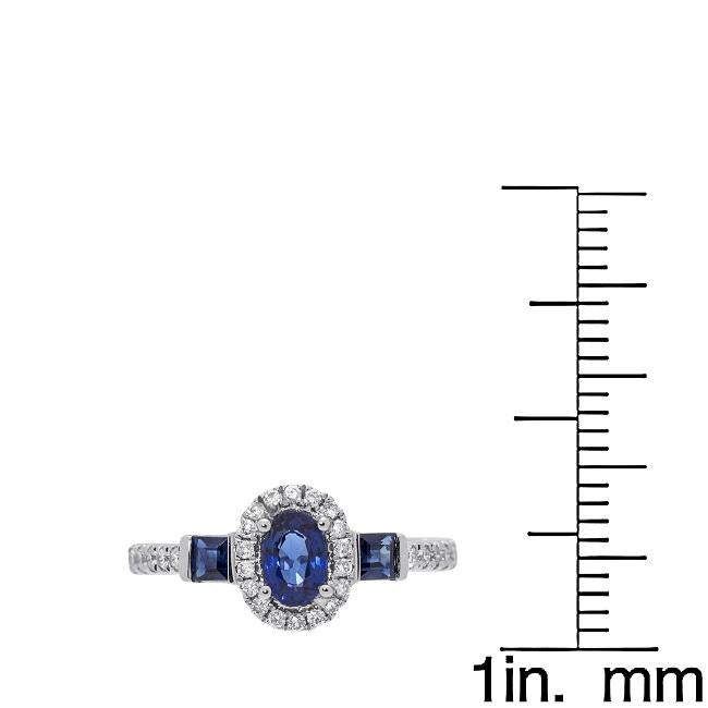 14k White Gold Blue Sapphire and 1/4ct TDW Diamond Ring (G-H, I1-I2) by Anika and August 4