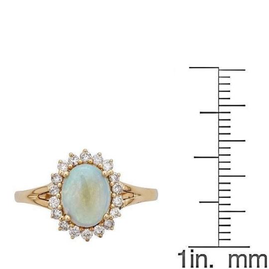 14-karat Yellow Gold Oval-cut Australian Opal and Diamond Ring by Anika and August 4