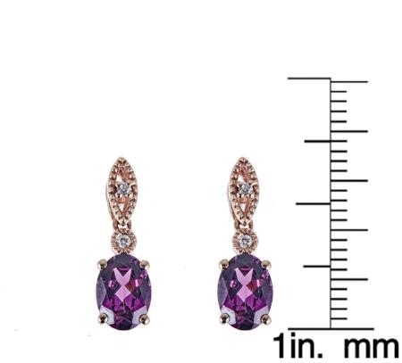 10K RG Rodholite & Diamond Earring By Anika and August 3