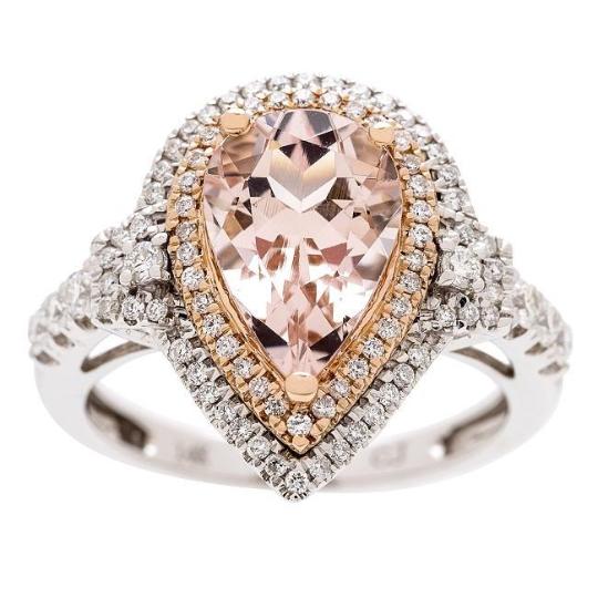 14-karat Two-tone Gold Morganite and Diamond Ring by Anika and August 3