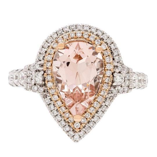 14-karat Two-tone Gold Morganite and Diamond Ring by Anika and August 1
