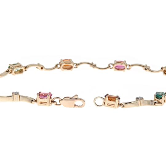 10K YG Multi Tourmaline & Diamond Bracelet by Anika and August 2