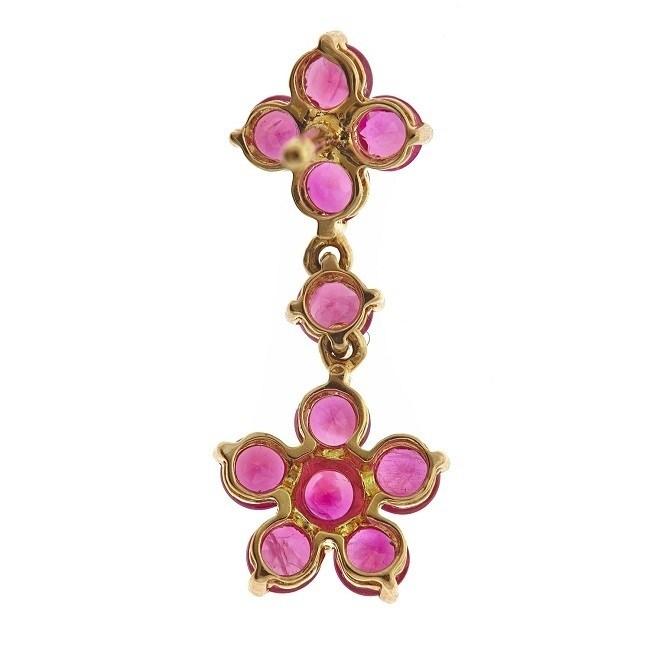 14k Yellow Gold Round-cut Thai Ruby Earrings by Anika and August 3