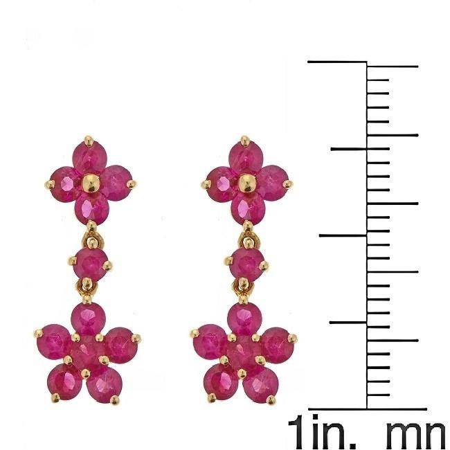 14k Yellow Gold Round-cut Thai Ruby Earrings by Anika and August 4
