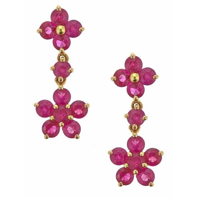 14k Yellow Gold Round-cut Thai Ruby Earrings by Anika and August 1