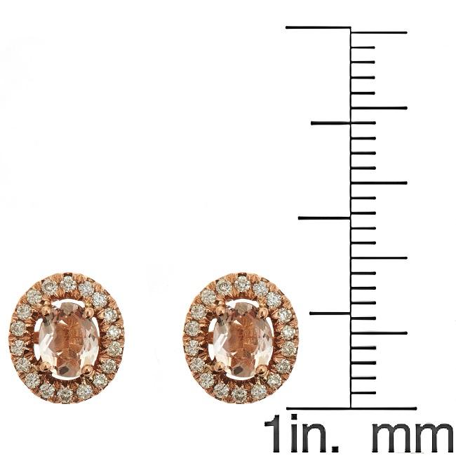 14k Rose Gold Morganite 1/5ct TDW Diamond Round Earrings (G-H, I1-I2) by Anika and August 4