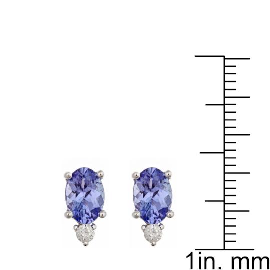 10K White Gold Tanzanite and Diamond Earring by Anika and August 5