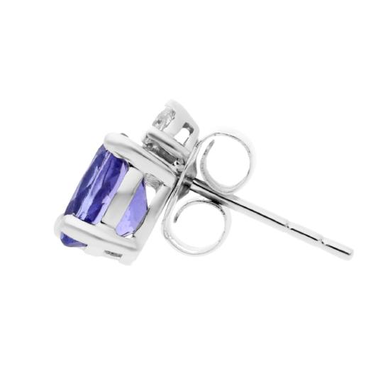 10K White Gold Tanzanite and Diamond Earring by Anika and August 3