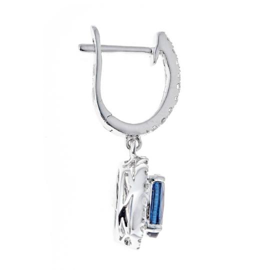 18K White Gold Blue Sapphire and Diamond Earring by Anika and August 2
