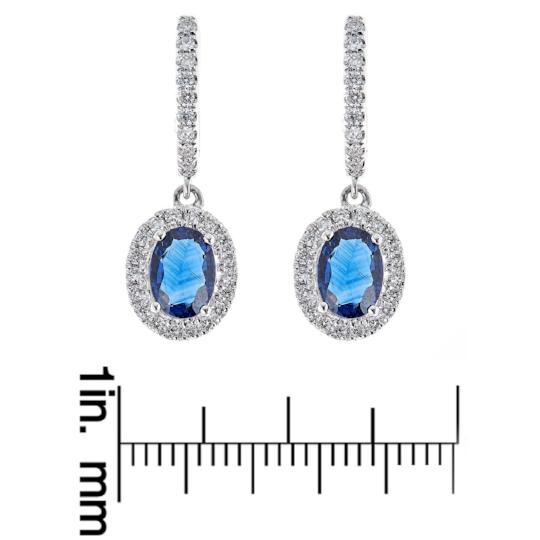 18K White Gold Blue Sapphire and Diamond Earring by Anika and August 3