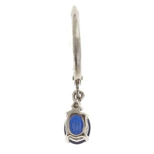 10k White Gold Blue Sapphire Diamond Accent Earrings by Anika and August 3
