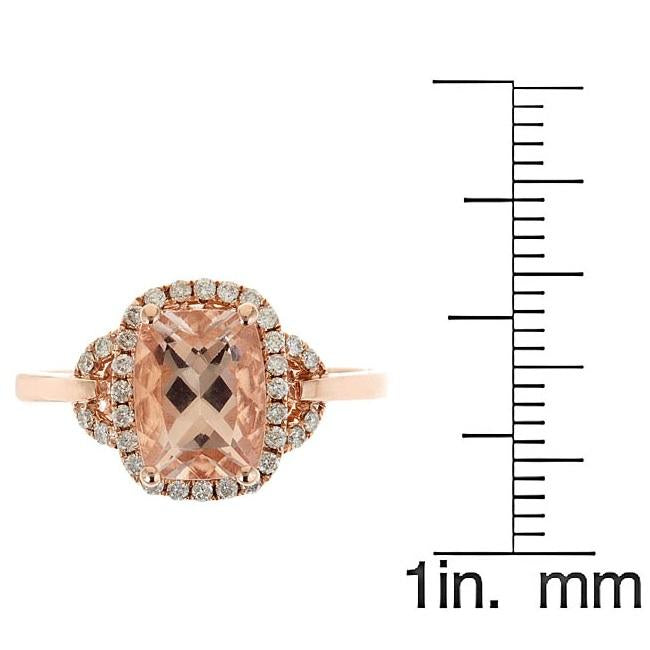 14k Rose Gold Morganite and 1/5ct TDW Diamond Ring (G-H, I1-I2) by Anika and August 3