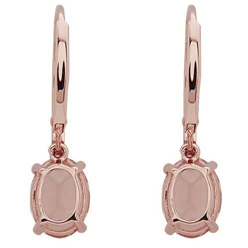 14k Rose Gold Morganite and Diamond Earrings  by Anika and August 3