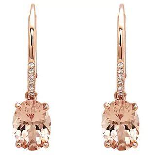 14k Rose Gold Morganite and Diamond Earrings  by Anika and August 1