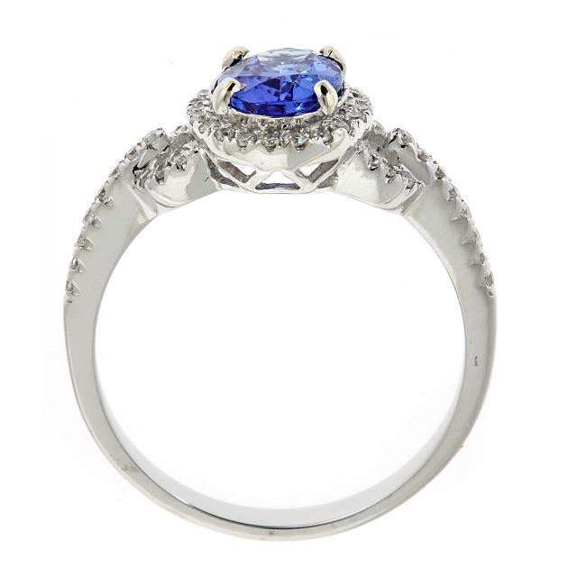 14k White Gold 1/4ct TDW Diamond and Oval-cut Tanzanite Ring (G-H, I1-I2) by Anika and August 3
