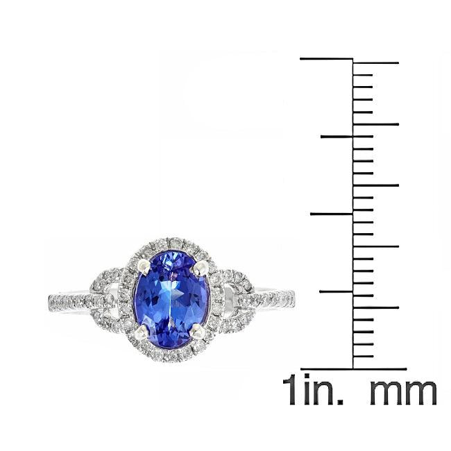 14k White Gold 1/4ct TDW Diamond and Oval-cut Tanzanite Ring (G-H, I1-I2) by Anika and August 4