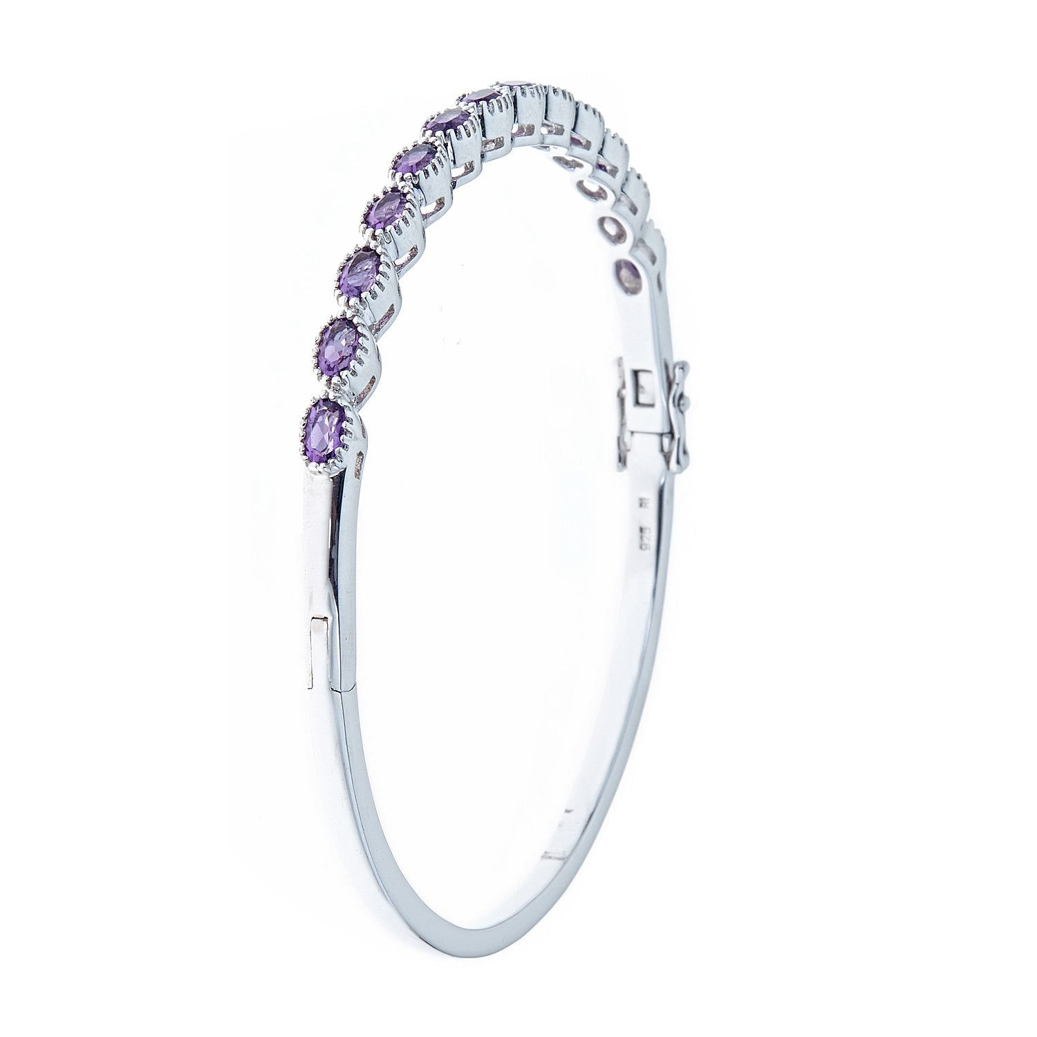 925 Sterling Silver Amethyst Bangle by Anika and August 3