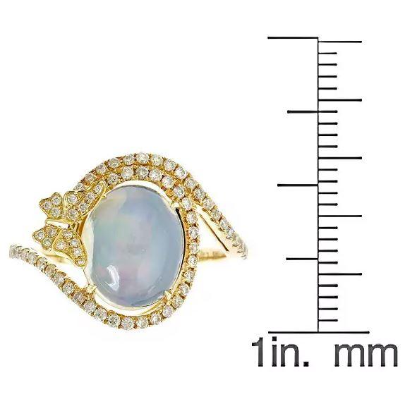 14k Yellow Gold Ethiopian Opal 2/5ct TDW Diamond Ring (G-H, I1-I2)  by Anika and August 4