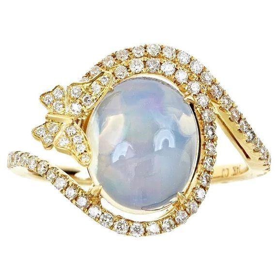 14k Yellow Gold Ethiopian Opal 2/5ct TDW Diamond Ring (G-H, I1-I2)  by Anika and August 1
