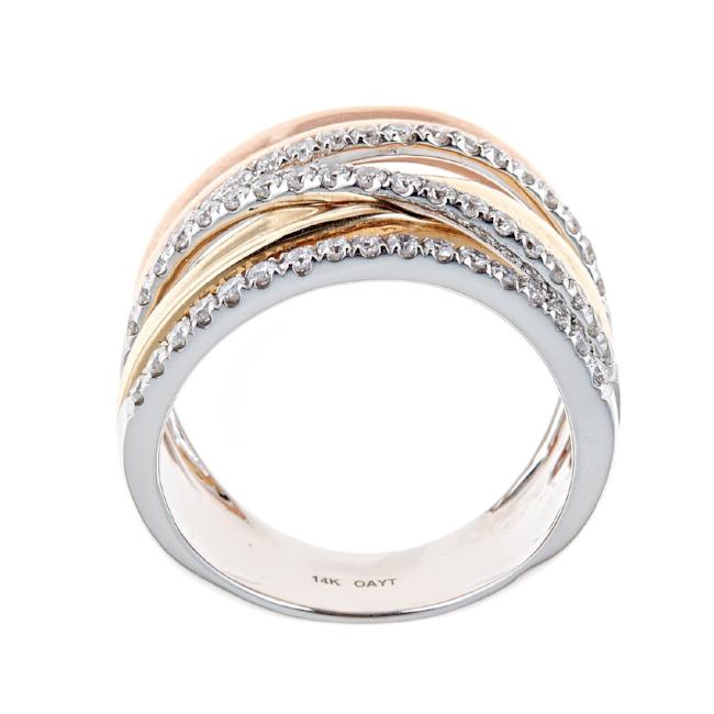 14K Three Tone Gold Diamond Ring by Anika and August 3