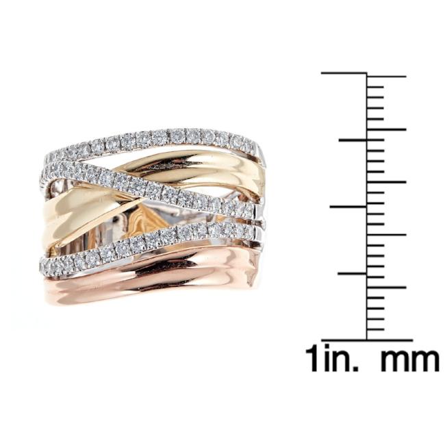 14K Three Tone Gold Diamond Ring by Anika and August 4