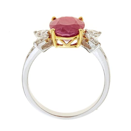 18K White gold Ruby and Diamond Ring  by Anika and August 3