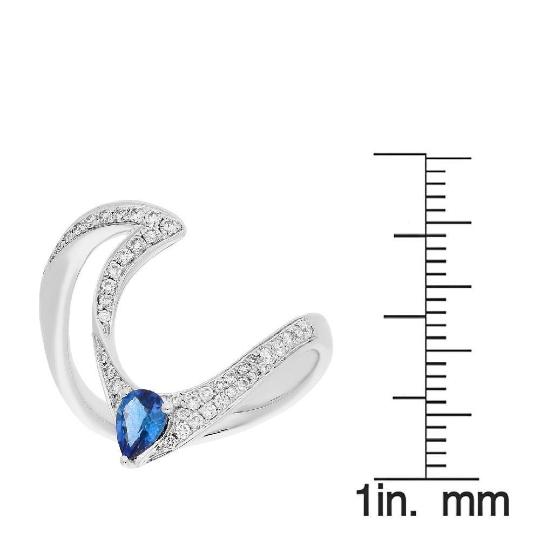 18K White Gold Blue Sapphire and Diamond by Anika and August 4