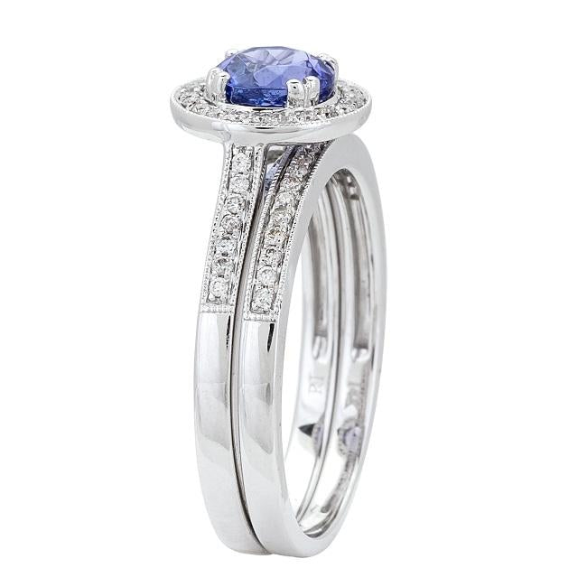 14K White Gold Tanzanite and Diamond Ring  by Anika and August 2