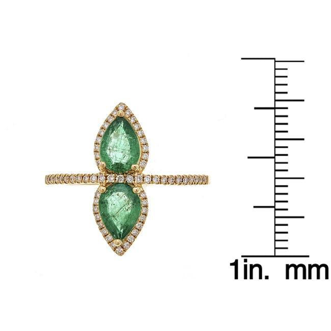 18k Yellow Gold Zambian Emerald and 1/5ct TDW Diamond Ring (G-H, I1-I2) by Anika and August 4